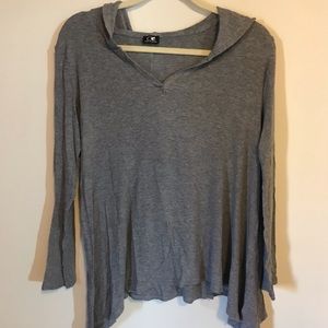 Loose fitting gray hoodie